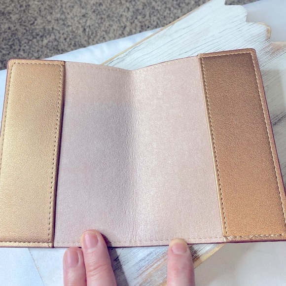 On the Road Again Faux Leather Passport Holder Rose Gold - Picture 2 of 2